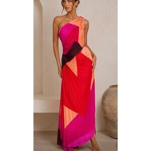 VICI Modern Day Glam One Shoulder Asymmetrical Maxi Dress size Large